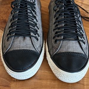 John Varatos Plaid Leather Toe Converse Men’s 8.5 Women’s 10.5 Unisex Great Cond